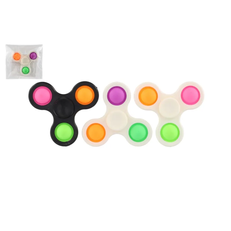 Teddies Spinner bubble pops plast 7cm 3 barvy v sáčku