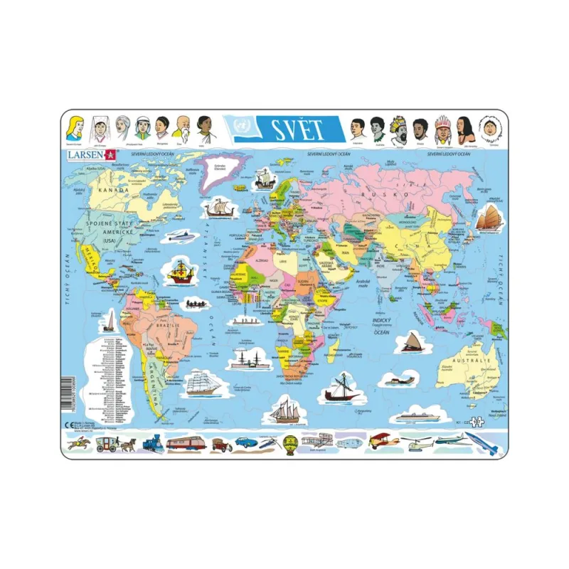 Dino SVĚT POLITICKÁ MAPA 107 d. EDU Puzzle