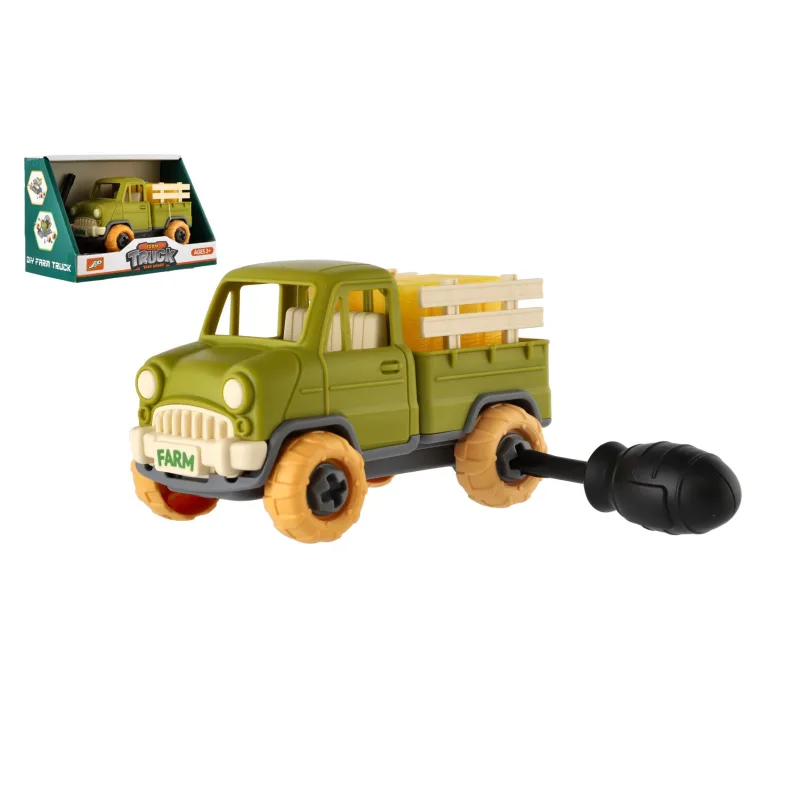 Teddies Auto nákladné skrutkovacie plastové 14cm so skrutkovačom na voľný chod v krabičke 19x12x9cm