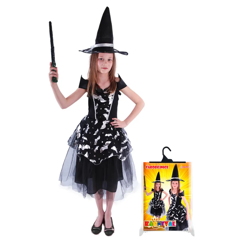 Rappa Detský kostým netopierka čarodejnice/Halloween (S)