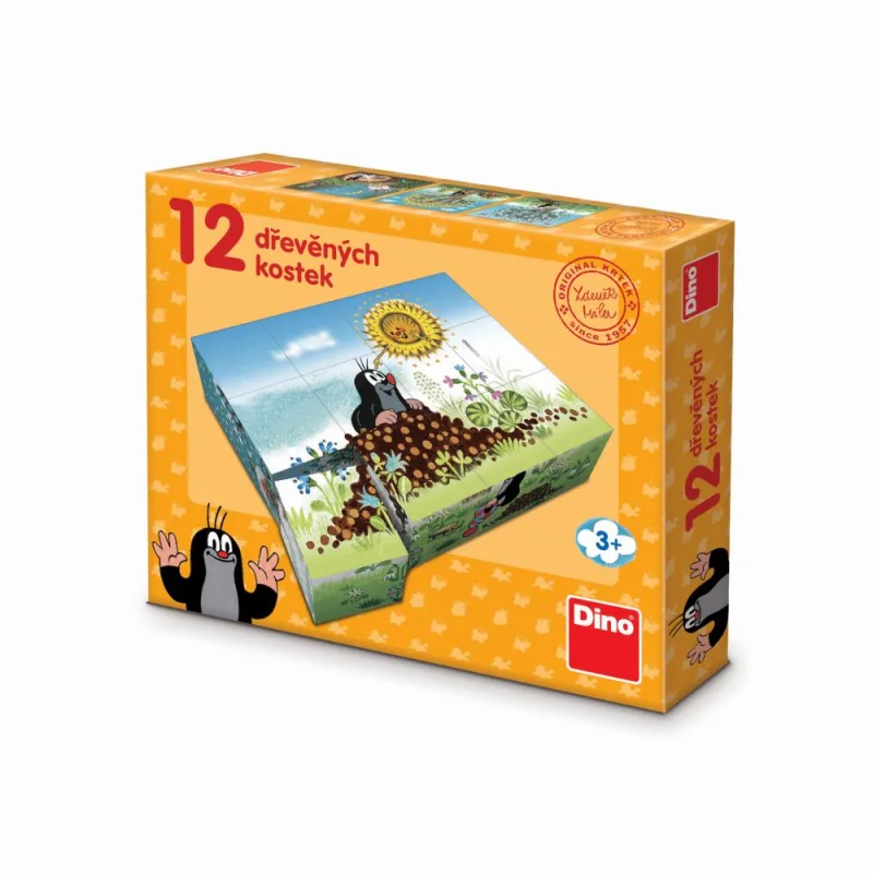 Dino KRTKŮV ROK 12 Drevené licencované kocky