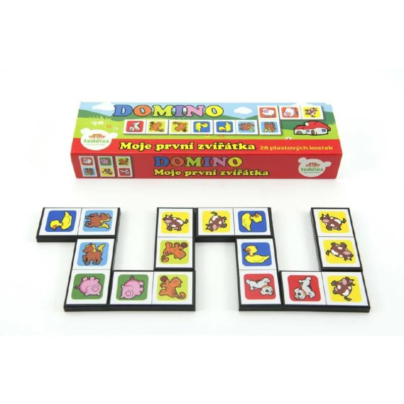 Teddies Domino Moje prvé zvieratká 28ks spoločenská hra v krabičke 21x6x3cm