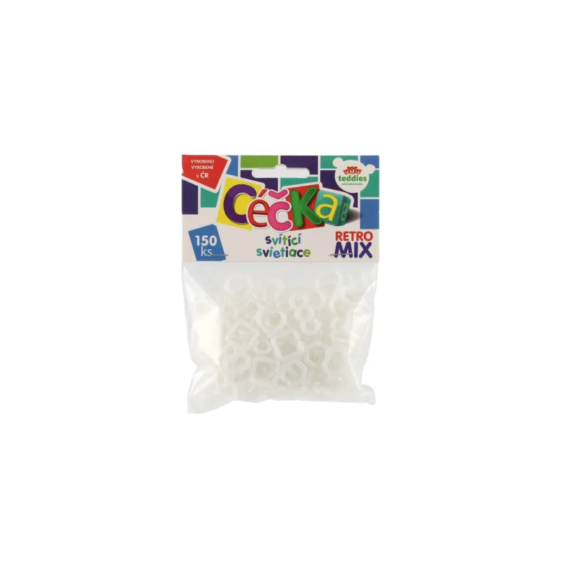 Teddies Céčka svietiace 150 ks retro mix plast v sáčku