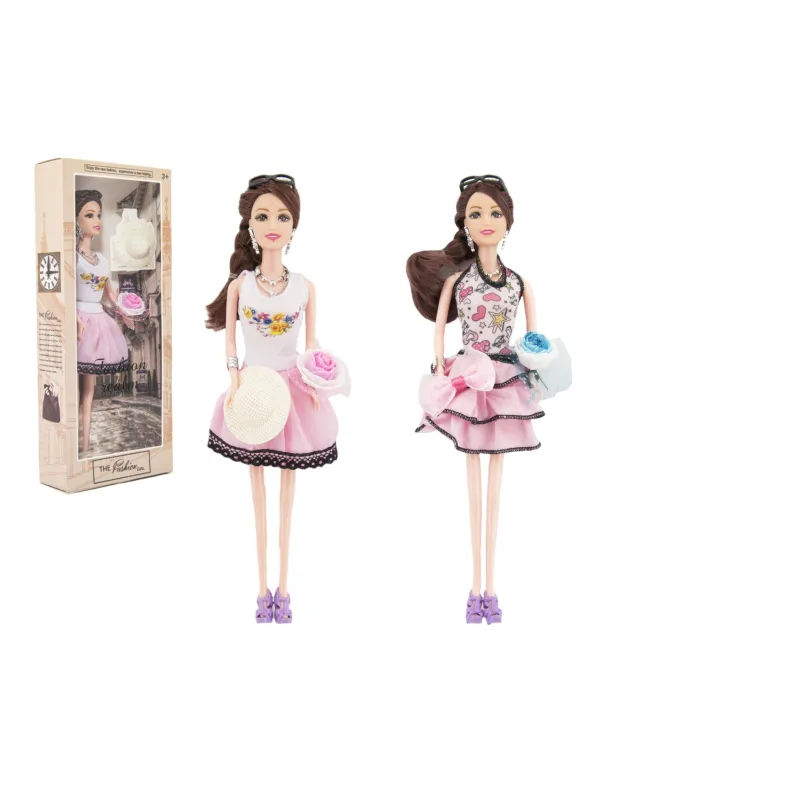 Teddies Bábika kĺbová s doplnkami plast 30cm 2 druhy v krabici 14x32,5x5cm
