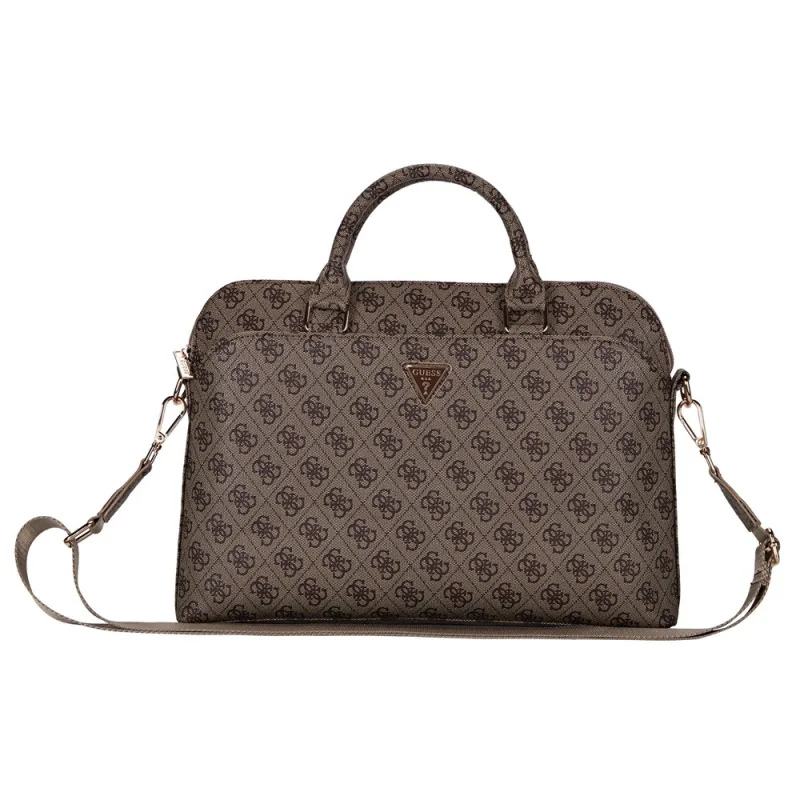 NONAME Guess PU 4G Triangle Logo Taška na Notebook 13/14/15" Brown 3666339310370