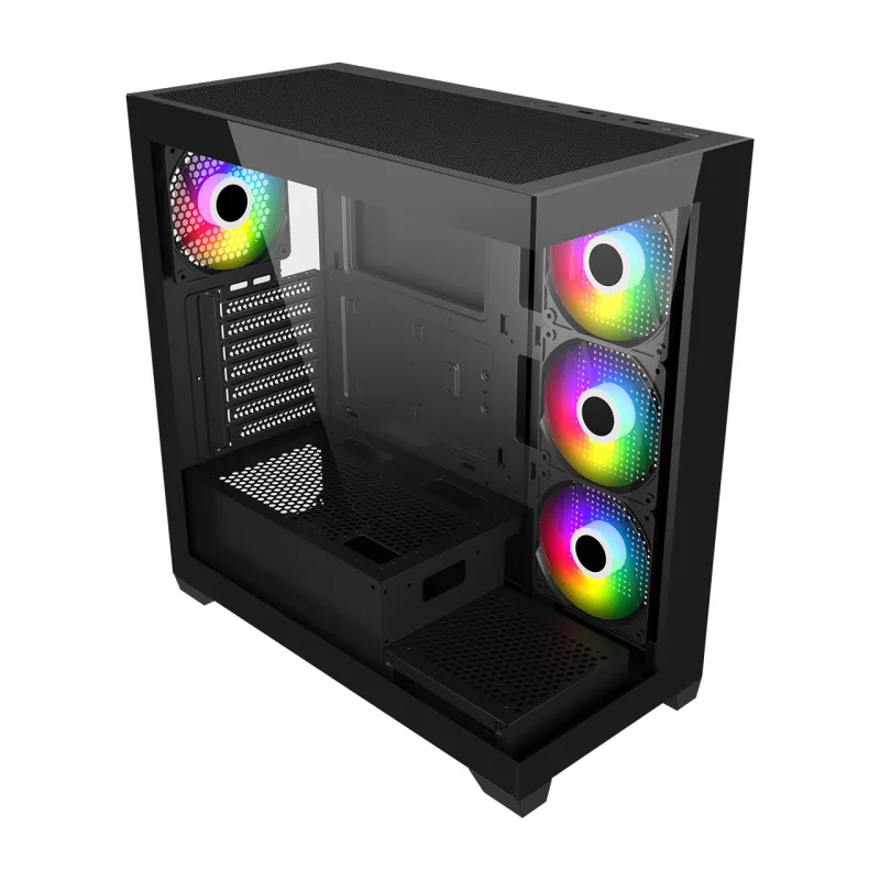FSP M340-BA/Midi Tower/Transpar./Černá POC0000272