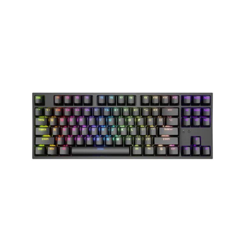 Genesis herní mechanická klávesnice THOR 404/RGB/Gateron Yellow Pro/Drátová USB/US layout/Černá NKG-2069