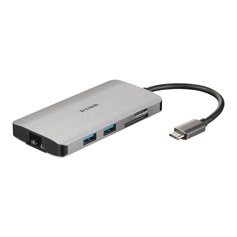 D-Link 8-in-1 USB-C Hub with HDMI/Ethernet/Card Reader/Power Delivery DUB-M810