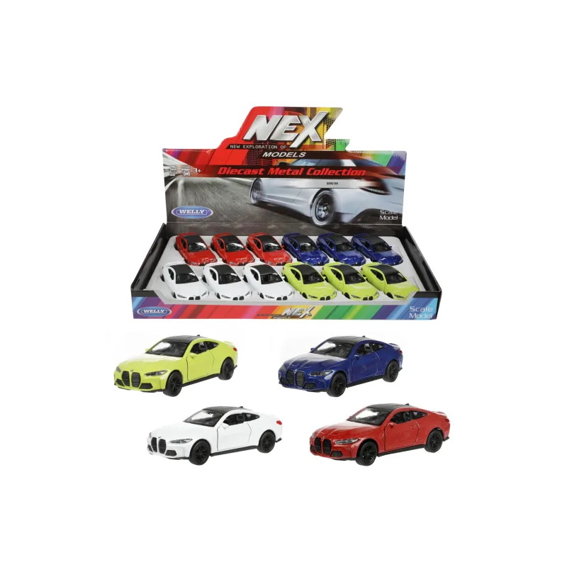 Teddies Auto Welly BMW M4 kov/plast 12cm 4 farby na spätné natiahnutie