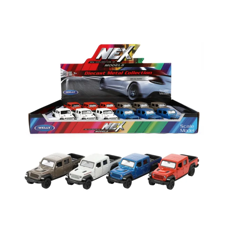 Teddies Auto Welly 2020 Jeep Gladiator kov/plast 12cm 4 farby na spätné natiahnutie