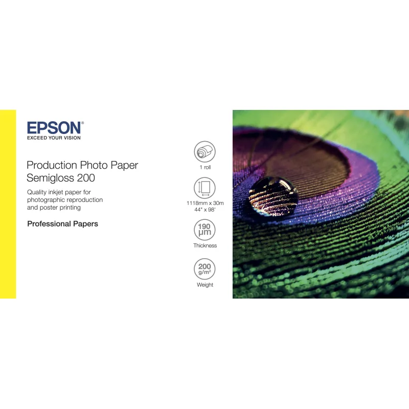 EPSON Production Photo Paper Semigloss 200 44"x30m C13S450378