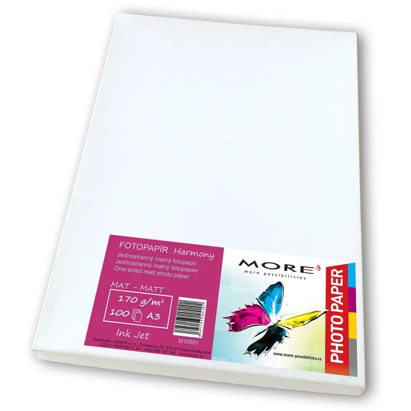 ARMOR Fotopapír matný bílý kompatibilní s A3; 170g/m2; kompatibilní s ink. tisk.; 100 ks M10601