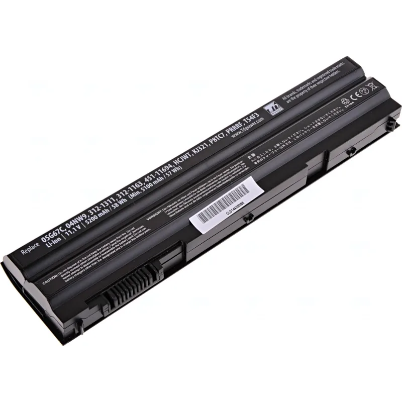 Baterie T6 Power Dell Latitude E6420, E6430, E6520, E6530, E5420, E5430, E5520, 5200mAh, 58Wh, 6cell NBDE0131