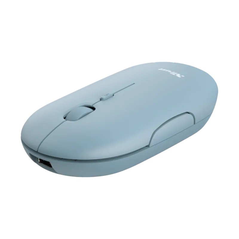 TRUST PUCK/Cestovní/Optická/1 600 DPI/USB+BT/Modrá 24126