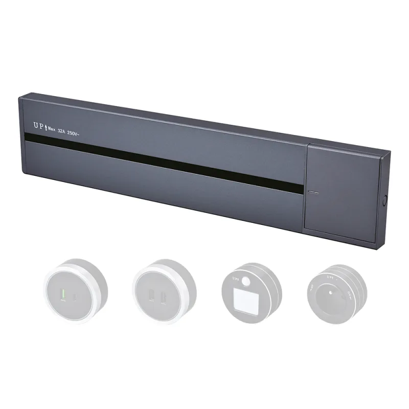Zásuvková lišta - povrchová Viking LP60G/230V,50Hz/60cm délka/šedá/až 7 modulů/IP20/hliník/povrchová VLP60G