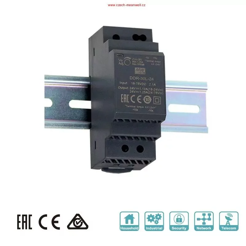 MEAN WELL MEANWELL - DDR-30L-5 Měnič DC/DC na DIN lištu DDR-30L-5