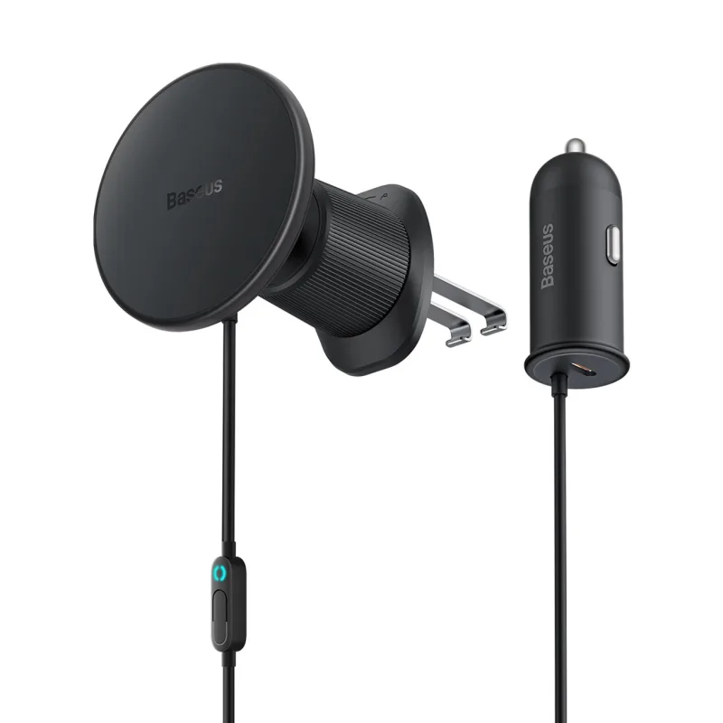 NONAME Baseus Magnetický držák do ventilační mřížky s nabíječkou USB-C 15W+25W černý 6932172629441