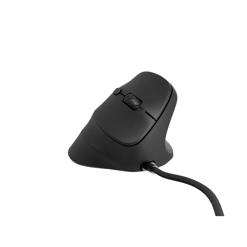 Vertikální myš Natec CRAKE 2 PRO/Vertikální/Optická/Pro praváky/12 400 DPI/Drátové USB-A/Černá NMY-2272