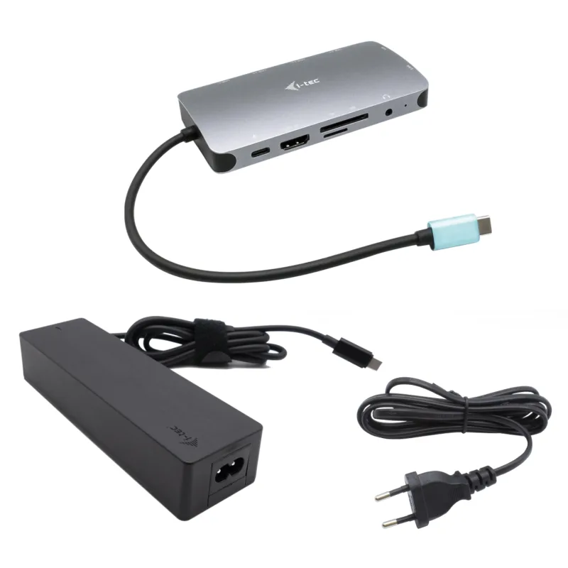 i-tec USB-C Metal Nano Dock HDMI/VGA with LAN, Power Delivery 100 W + zdroj 100W C31NANOVGA100