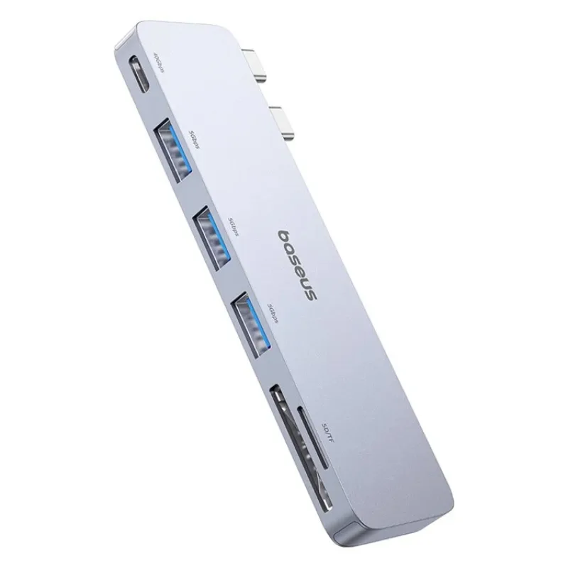 NONAME Baseus Dokovací stanice Ultra Joy 6v1 (USB-C PD, 3xUSB 3.0, SD/TF) šedá 6932172657703
