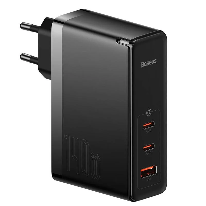 NONAME Baseus CCGP100201 GaN5 Pro Fast Nabíječka USB + 2xUSB-C 140W Black 6932172610227