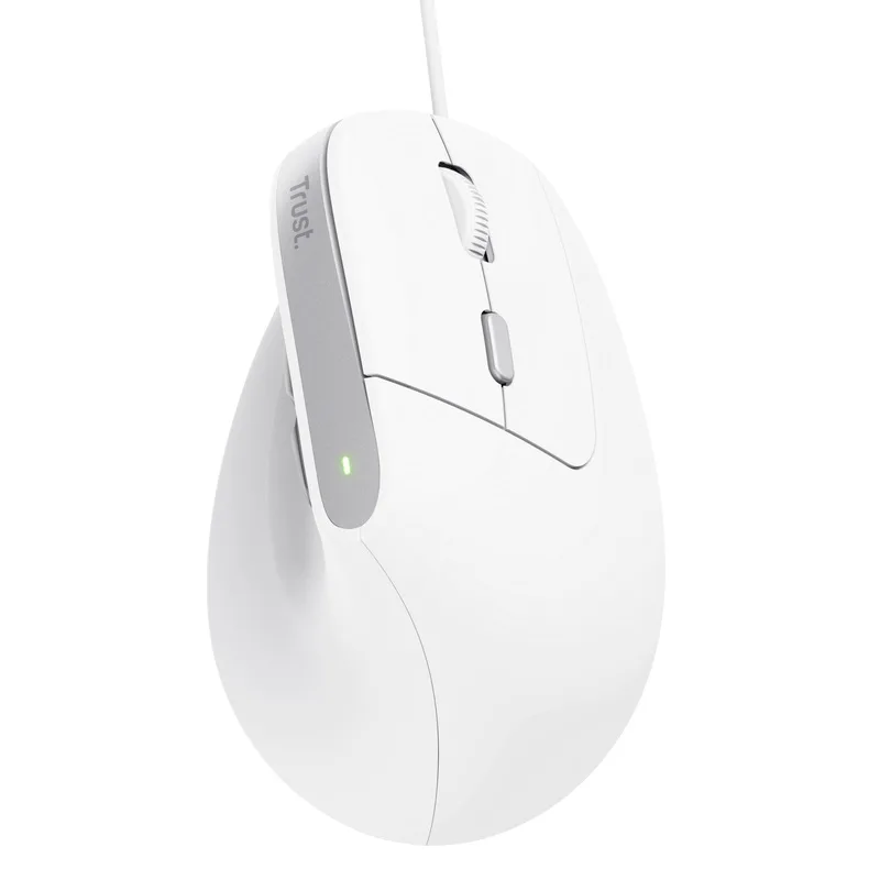 Trust Bayo II/Vertikální/Optická/Pro praváky/2 400 DPI/Drátová USB/Bílá 25397