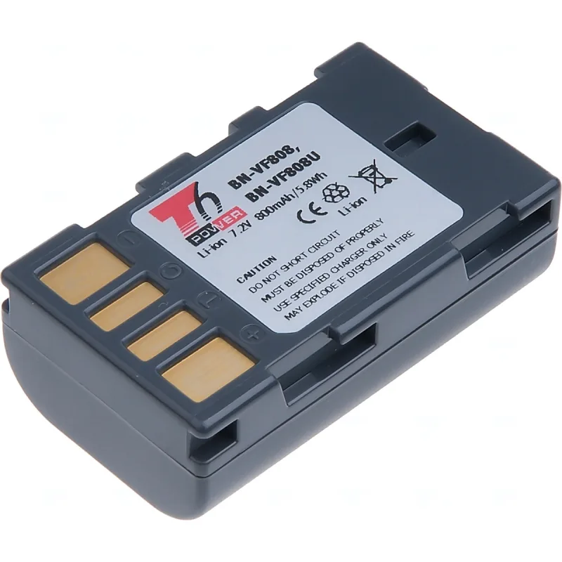 Baterie T6 Power JVC BN-VF808, BN-VF808U, 800mAh, 5,8Wh, šedá VCJV0045