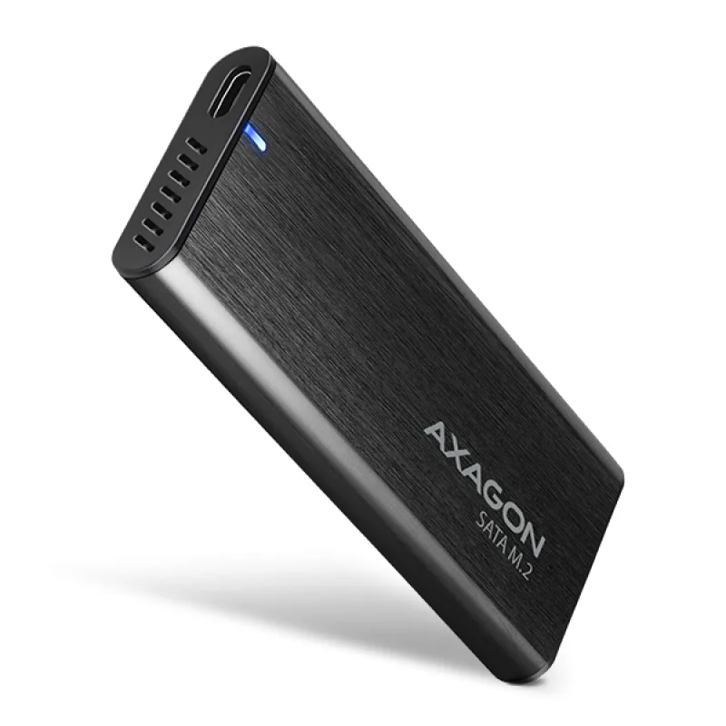 AXAGON EEM2-SBC, USB-C 3.2 Gen 2 - M.2 SATA SSD kovový RAW box, bezšroubkový EEM2-SBC