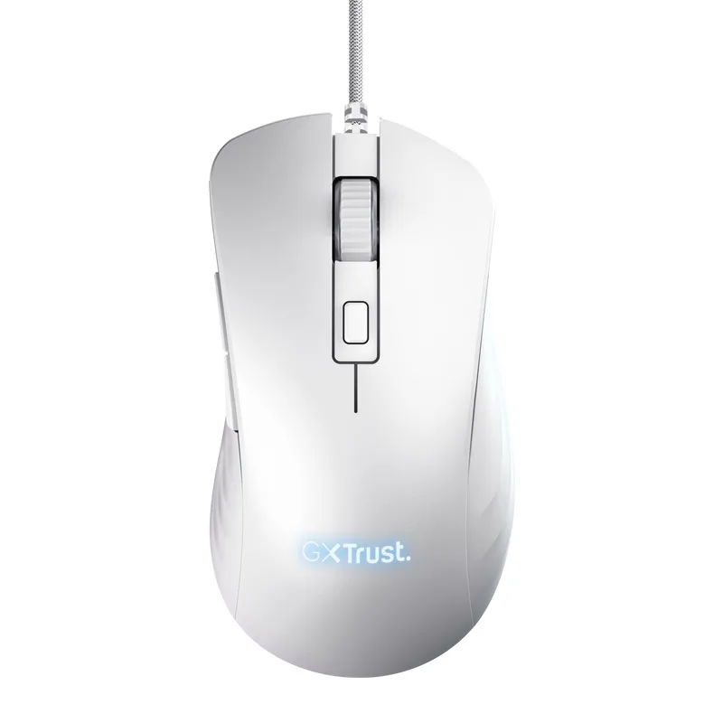 Trust GXT924W YBAR+/Herní/Optická/Pro praváky/25 600 DPI/Drátová USB/Bílá 24891