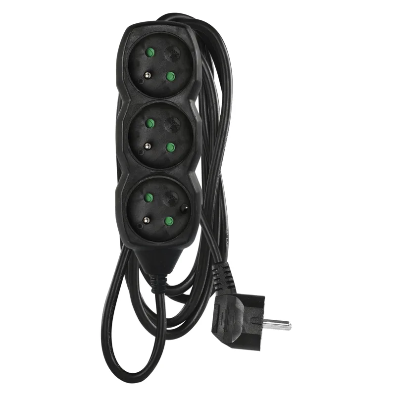 EMOS prodlužovací přívod 3z/3m, černý, 1,5mm 1902230301