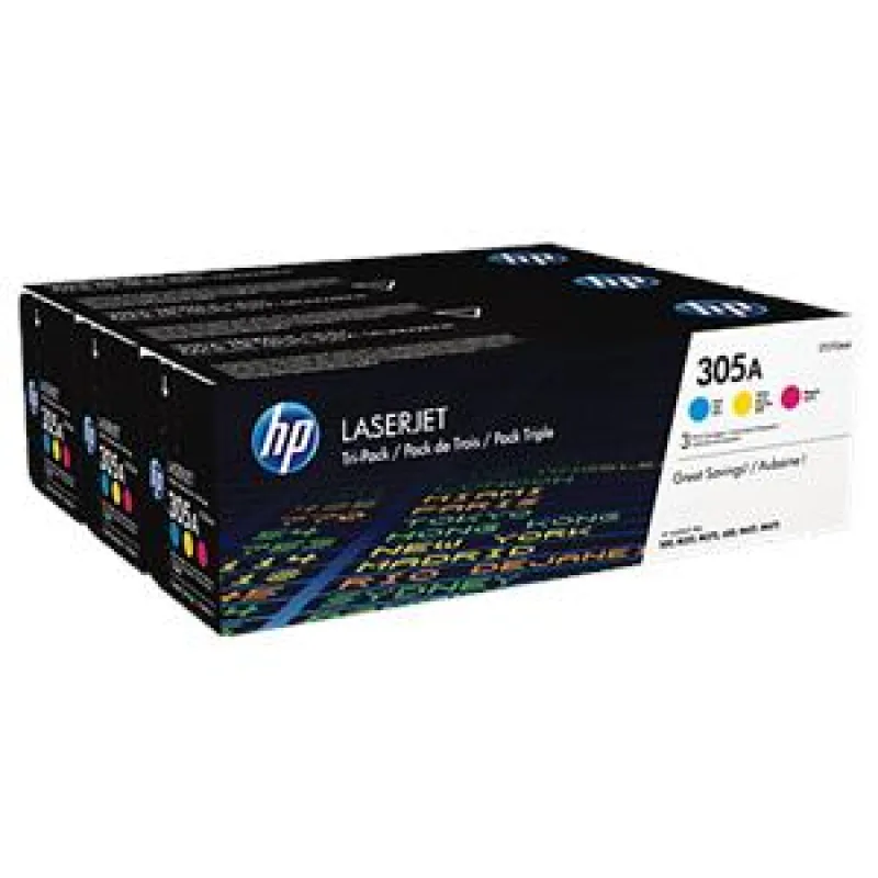 HP 305A trojbalení - azurová, purpurová, žlutá CF370AM
