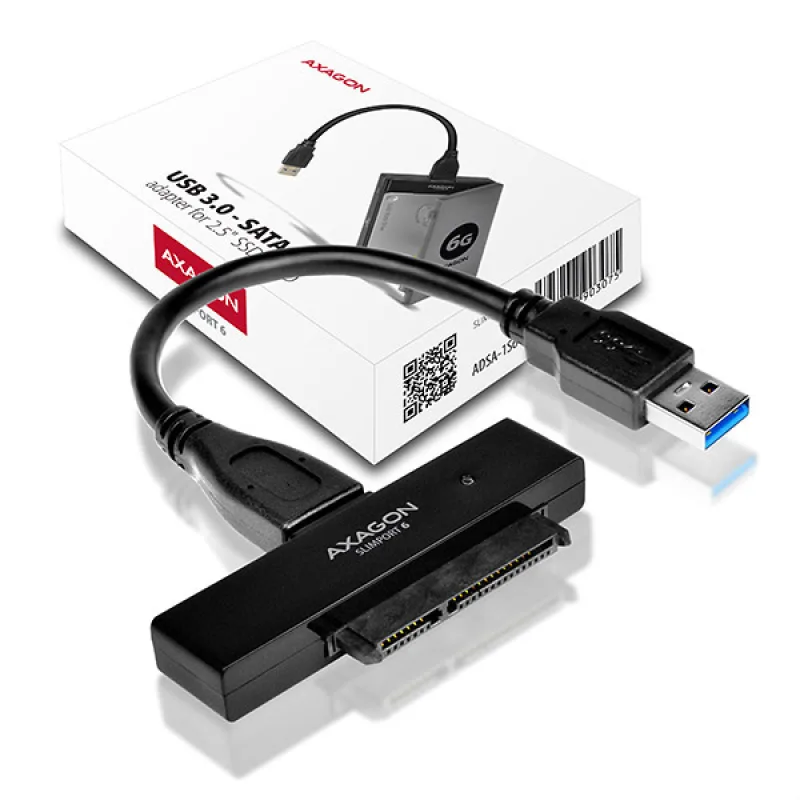 AXAGON ADSA-1S6, USB 3.2 Gen 1 - SATA 6G SSD/HDD adaptér vč. 2.5" pouzdra ADSA-1S6