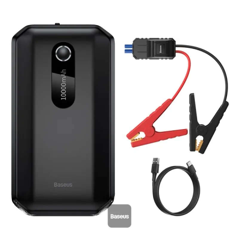 NONAME Baseus power banka Super Energy Air 10000 mAh se startovacími kabely černá 6932172604196
