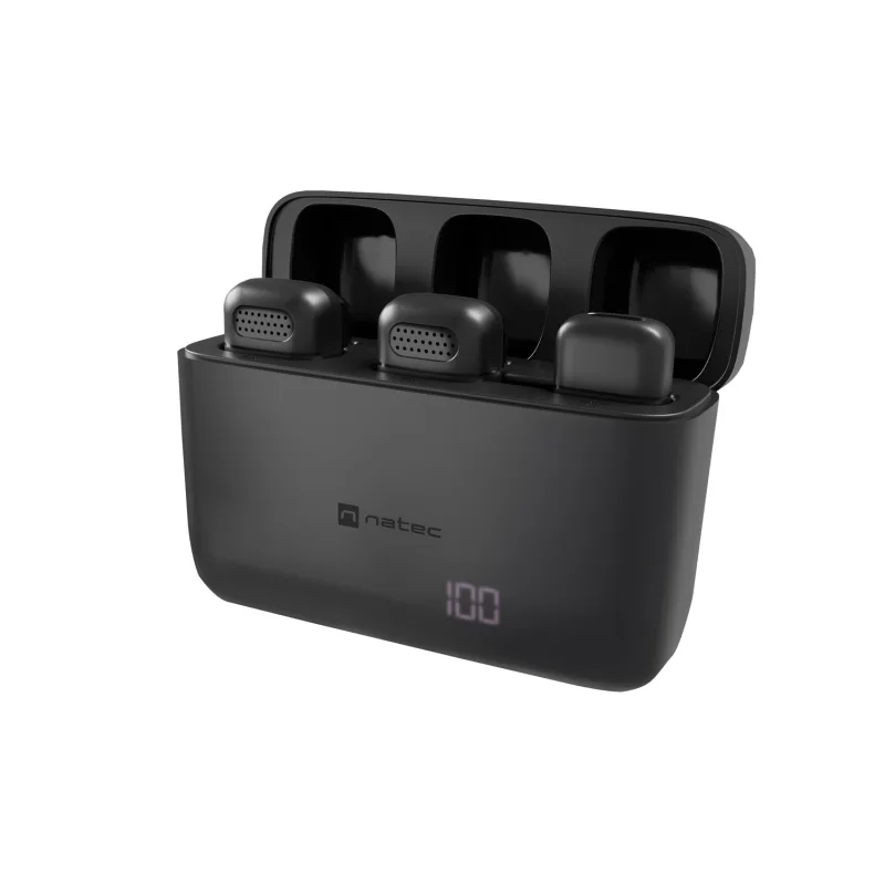 Mobilní bezdrátový mikrofon Natec HOPPER LAVALIER USB-C, 2 KS NMI-2254