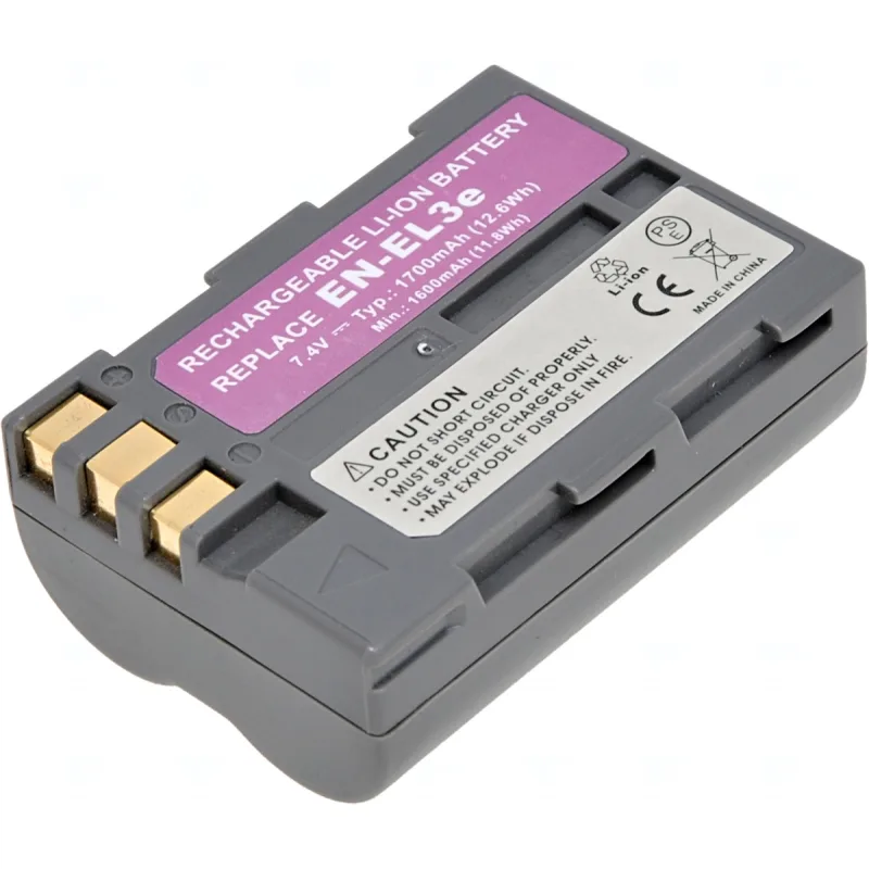 Baterie T6 power Nikon EN-EL3e, EN-EL3, EN-EL3a, 1700mAh, šedá DCNI0009