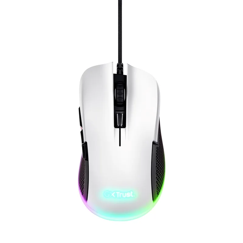 Trust Gaming GXT 922 Ybar/Herní/Optická/Pro praváky/7 200 DPI/Drátová USB/Bílá 24730