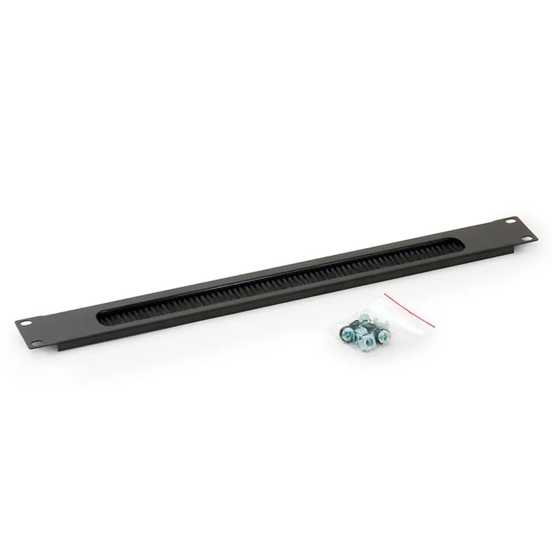 TRITON 19" 1U průchozí panel s kartáčem černý RAB-ZP-X03-A2