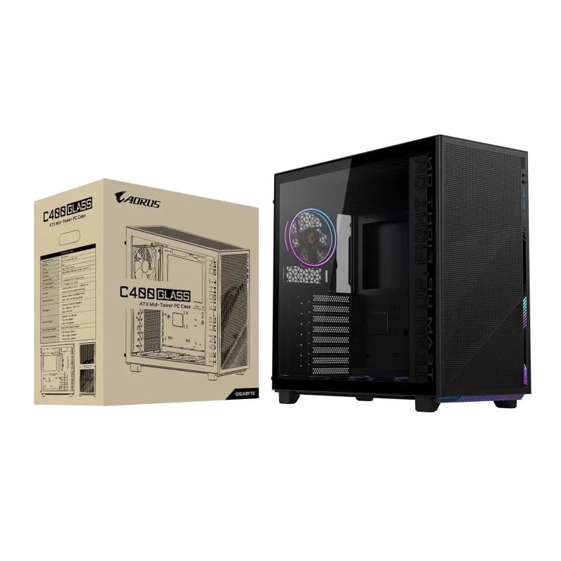 GIGABYTE AORUS C400 GLASS/Midi Tower/Transpar./Černá GB-AC400G