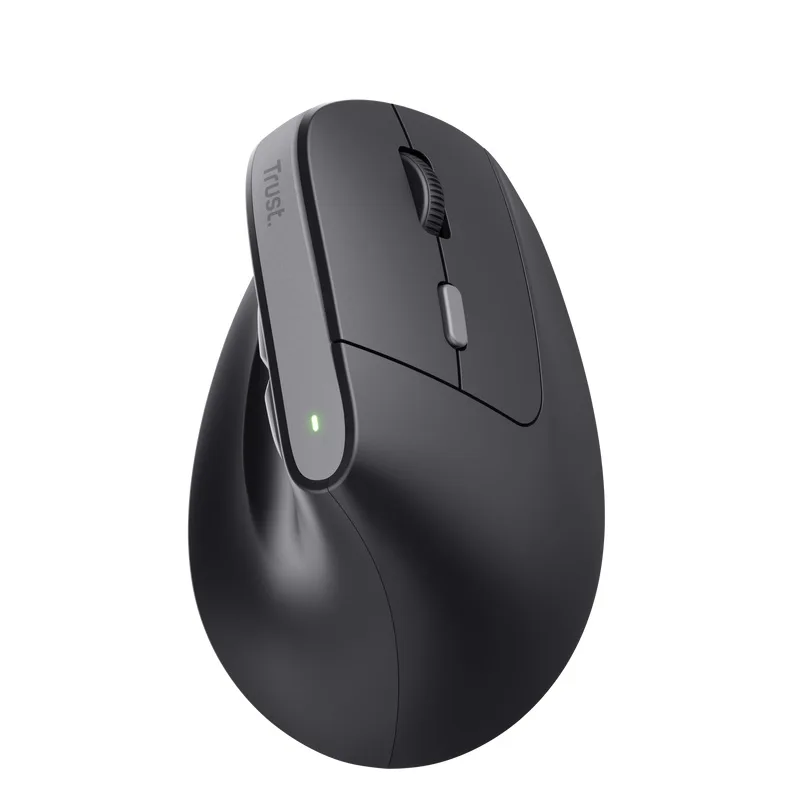 Trust Bayo II/Vertikální/Optická/Pro praváky/2 400 DPI/Bezdrátová USB/Černá 25145