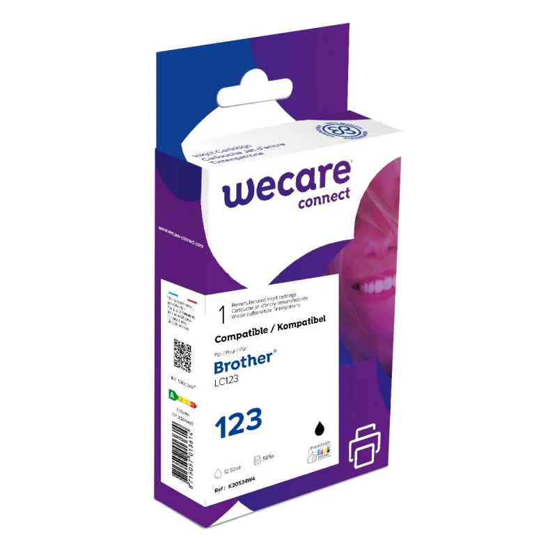 WECARE ARMOR ink kompatibilní s BROTHER LC-123BK, černá/black K20534W4