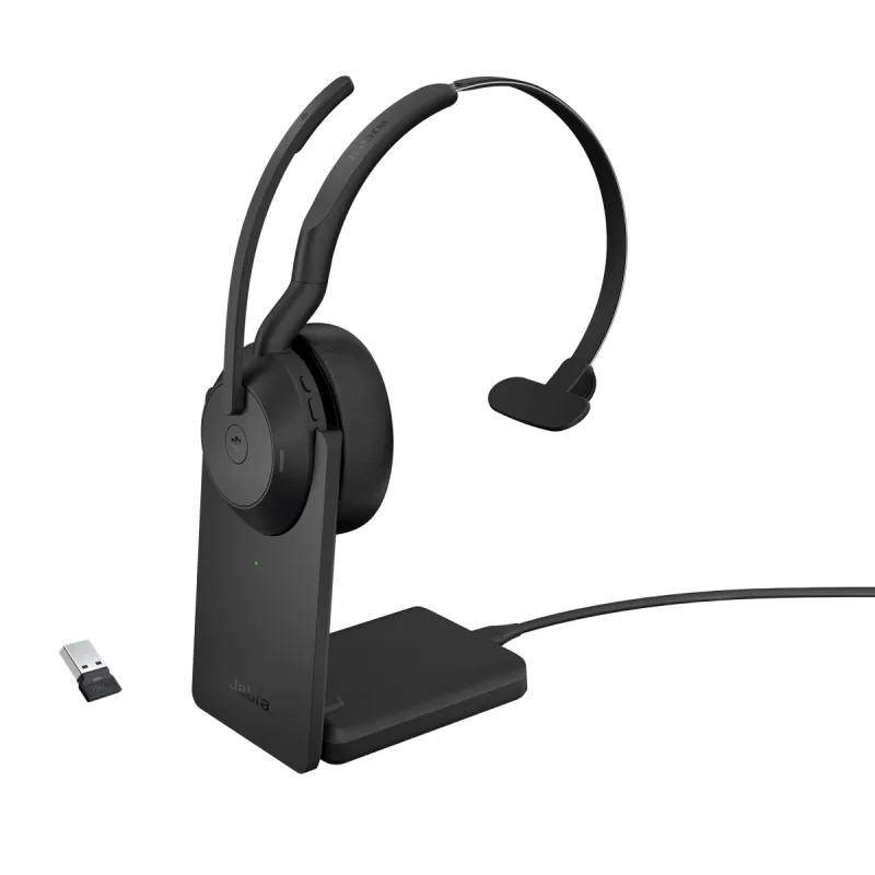 Jabra Evolve2 55/Mono/ANC/USB/BT-USB/Bezdrát/MS/Stand/Černá 25599-899-989