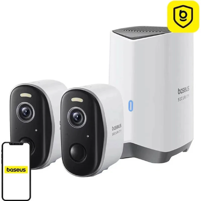 NONAME Baseus Venkovní kamera Security N1 Plus 2K (sada 2ks+centrální stanice) bílá 6932172661953