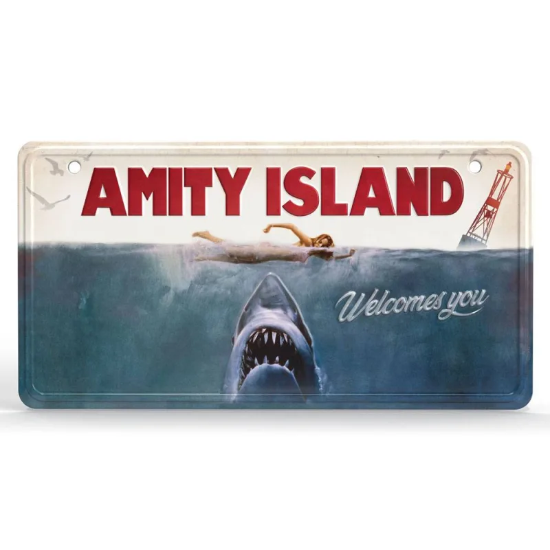 Jaws Metal Sign Movie Poster