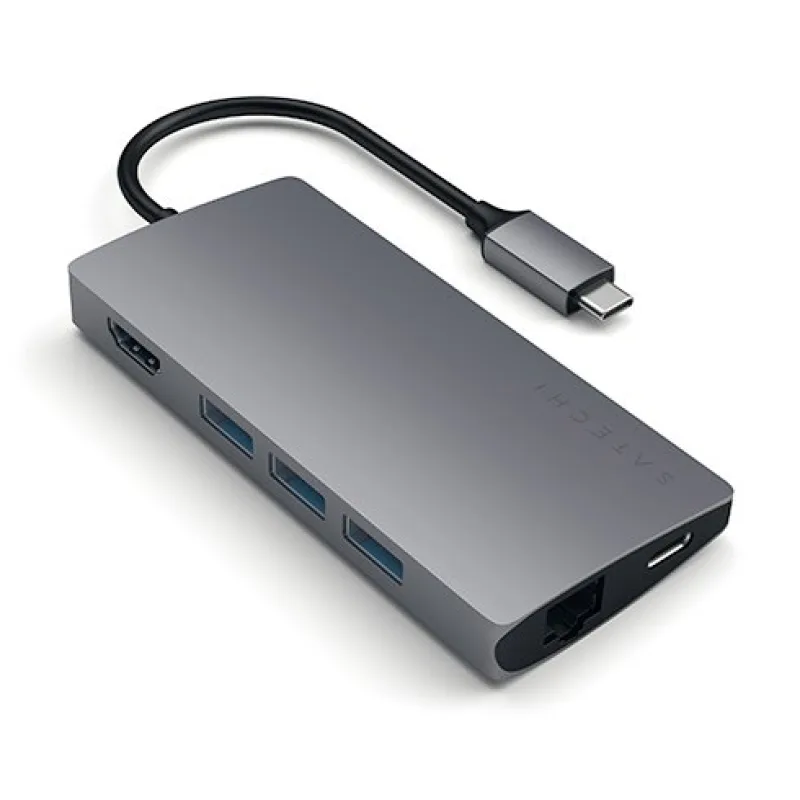 Satechi USB-C Multiport adaptér 4K 8ports V2 - Space Gray Aluminium ST…