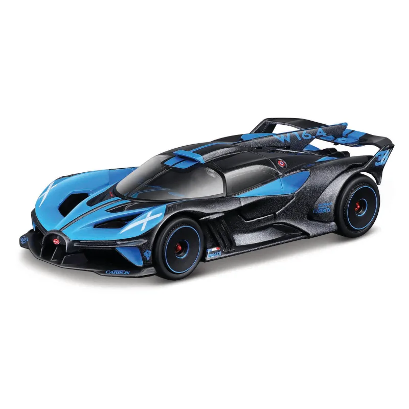 Bburago - RACE, Bugatti Bolide v dekorativním boxu, černá metalíza-modrá, 1:43