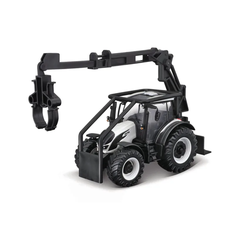Bburago - FARMLAND, Lesní traktor se 3 kládami Traktor Valtra N174, 10 cm
