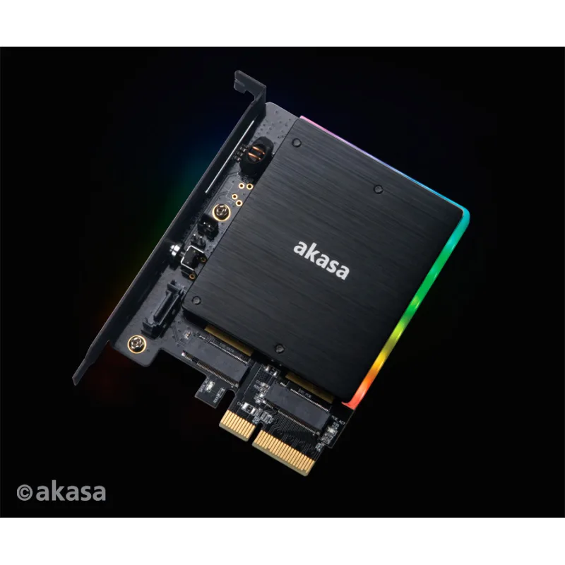 AKASA adaptér M.2 do PCIex s chladičem RGB AK-PCCM2P-03