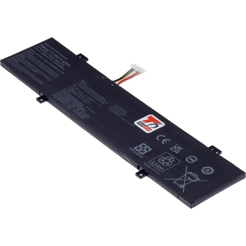 Baterie T6 Power pro Asus VivoBook Flip 14 TP412UA, TP412FA, 3640mAh, 42Wh, 3cell, Li-poly NBAS0174