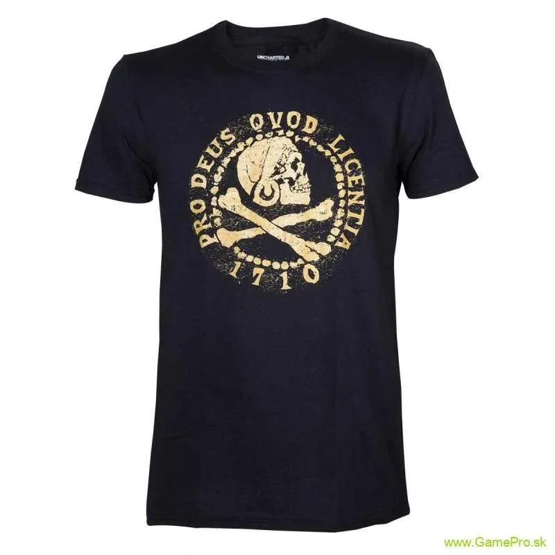 Uncharted 4 Skull Logo Gold (tričko)