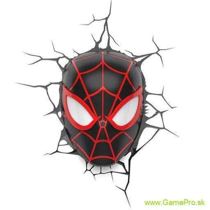 Marvel 3D LED lampa Spider-Man Miles Morales Face